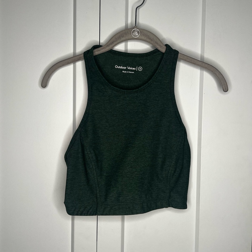Outdoor Voices Green Crop Top Bra Women's Size Medium